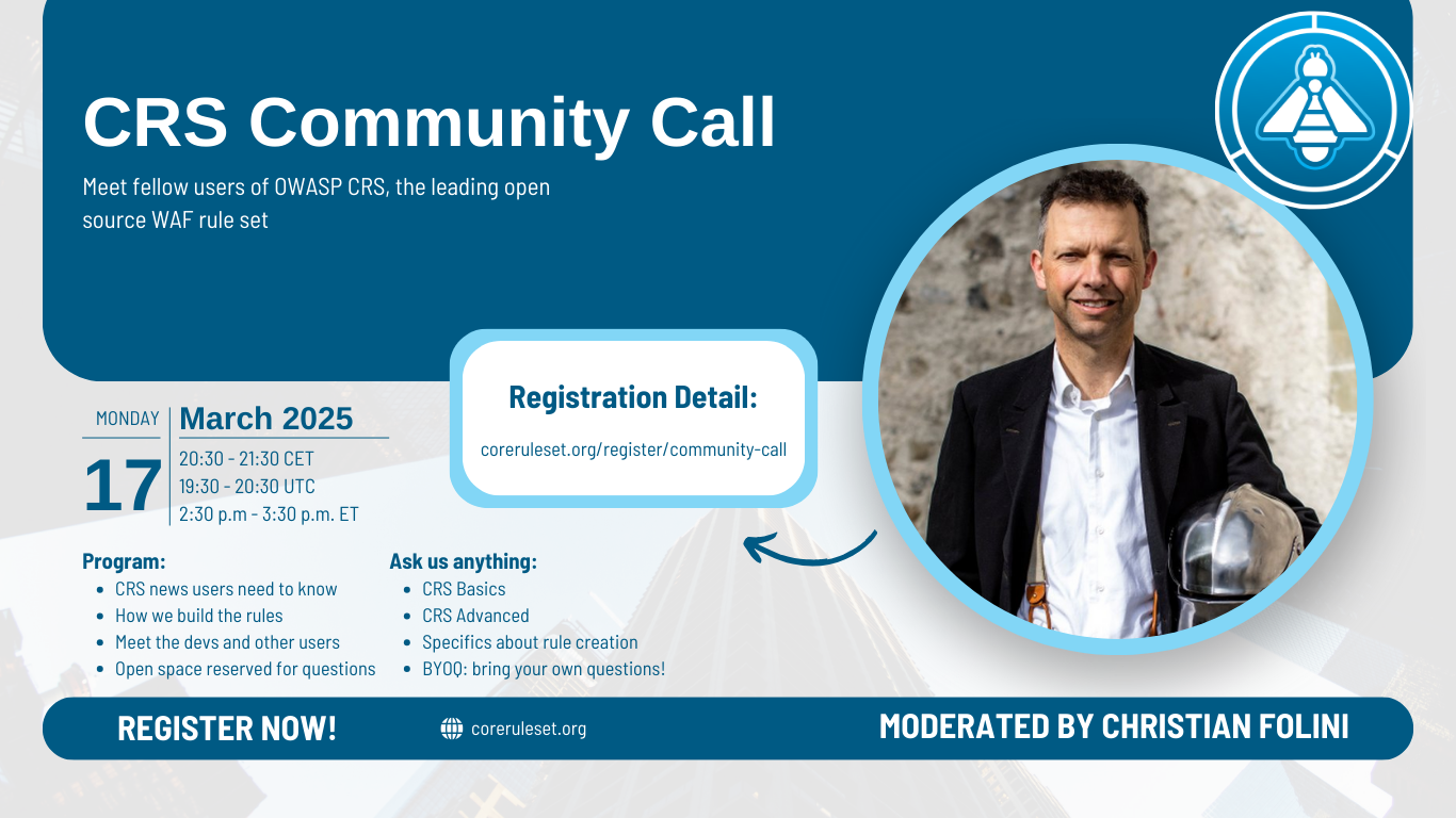 Join the first CRS community call with Christian Folini